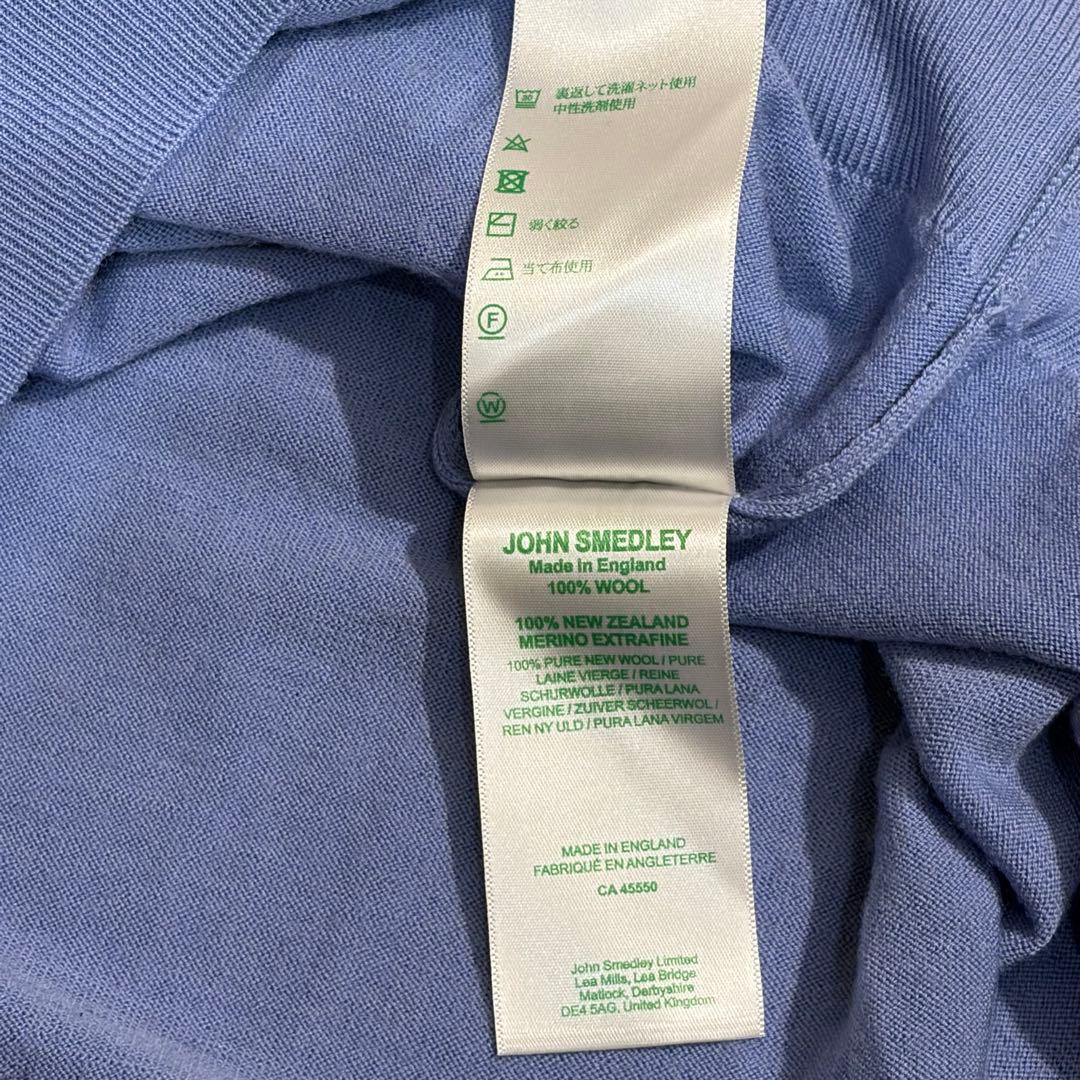 【美品】ジョンスメドレー レディース タートルネックニット M 紫/青系 英国製