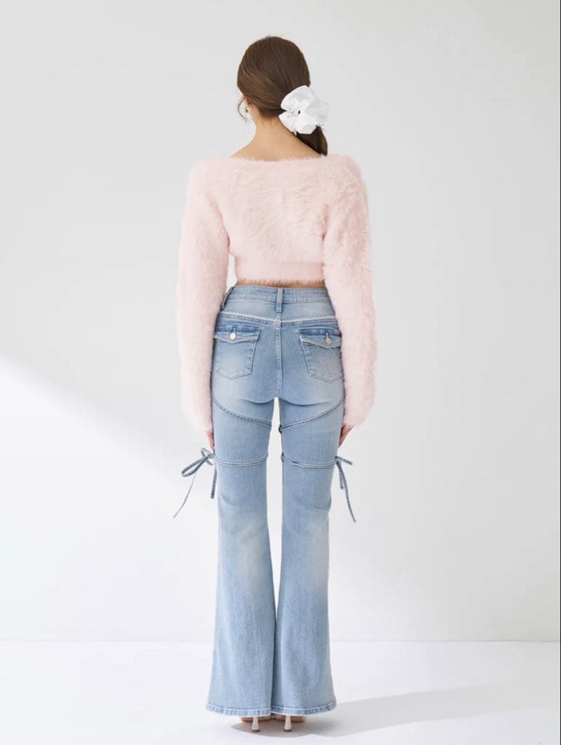 Darich ダーリッチ　ピコレースハイウエストフレアデニム　XSサイズ