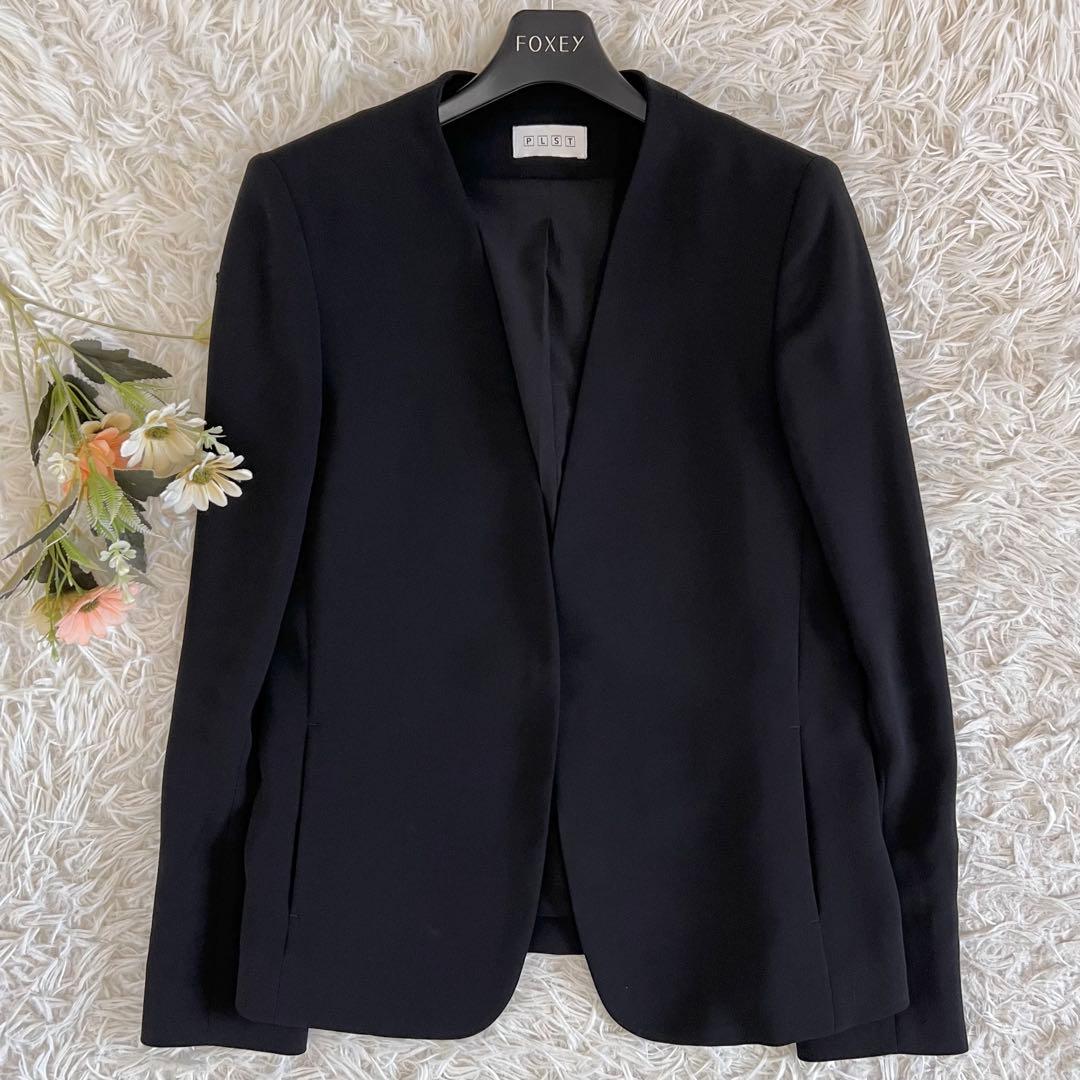 PLST プラステ トリアセ ブレンド カラーレス ジャケット パンツ セット