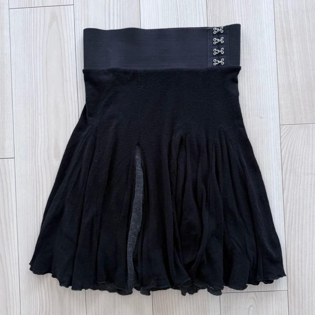 スカート corset black pleated skirt