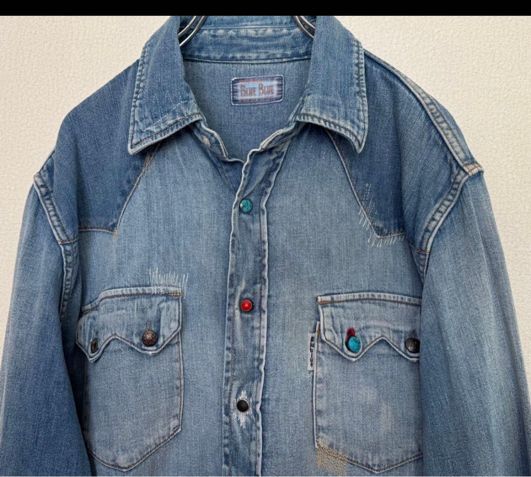 激レアBlue Blue デニムシャツ サイズ4 B'z 稲葉浩志着 XL日本製