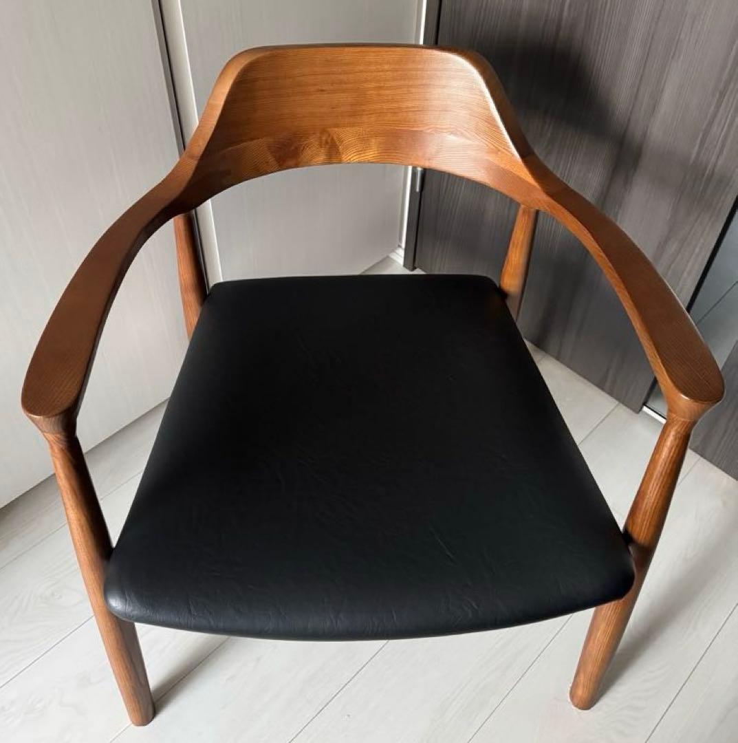 ローダイニングチェア ブラウン 1脚 座面高36cm 肘付き 北欧