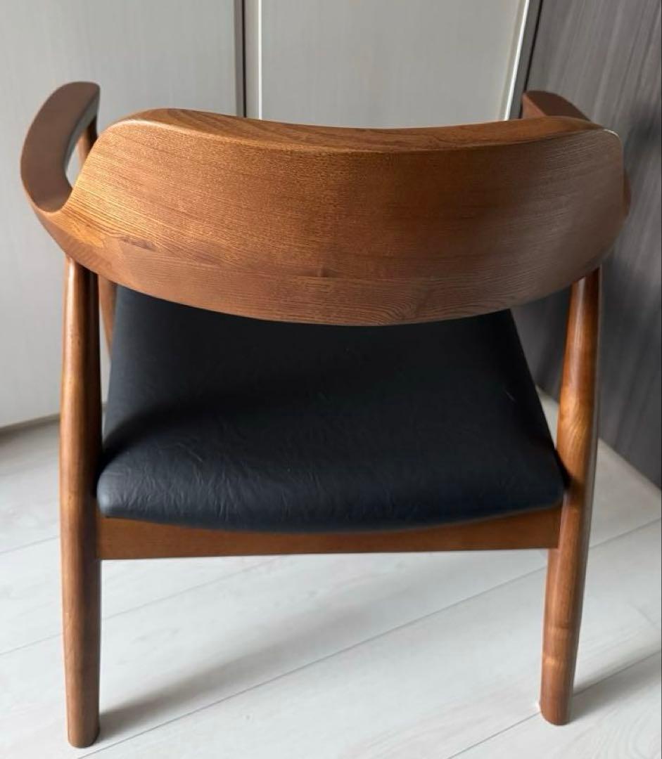 ローダイニングチェア ブラウン 1脚 座面高36cm 肘付き 北欧