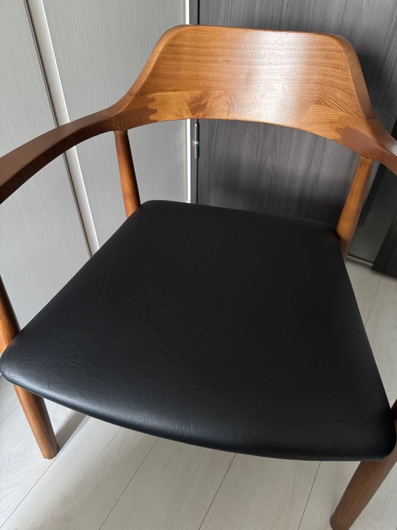 ローダイニングチェア ブラウン 1脚 座面高36cm 肘付き 北欧