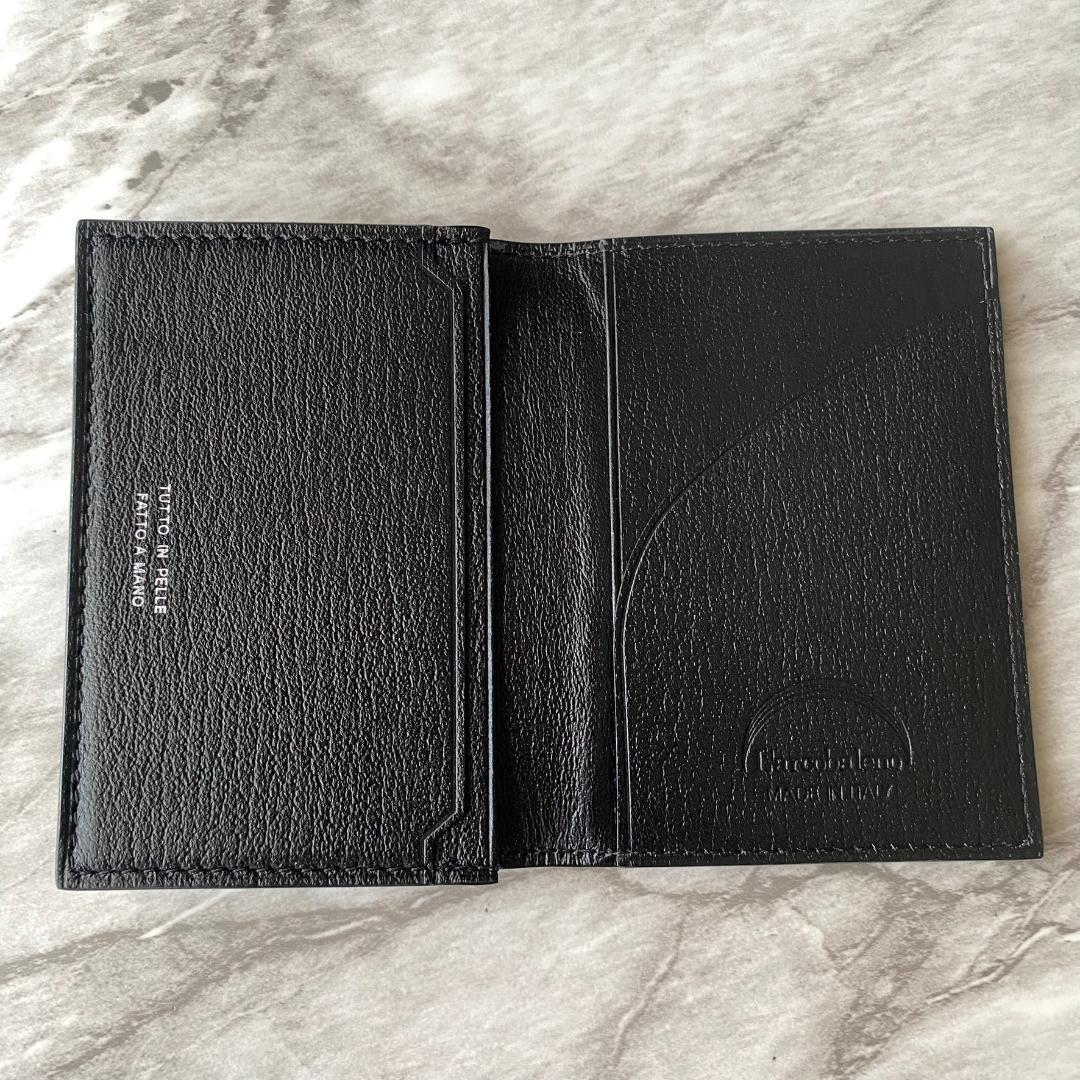 2367【新品 定価2.2万円】ラルコバレーノ★名刺入れ★BLACK★本革★