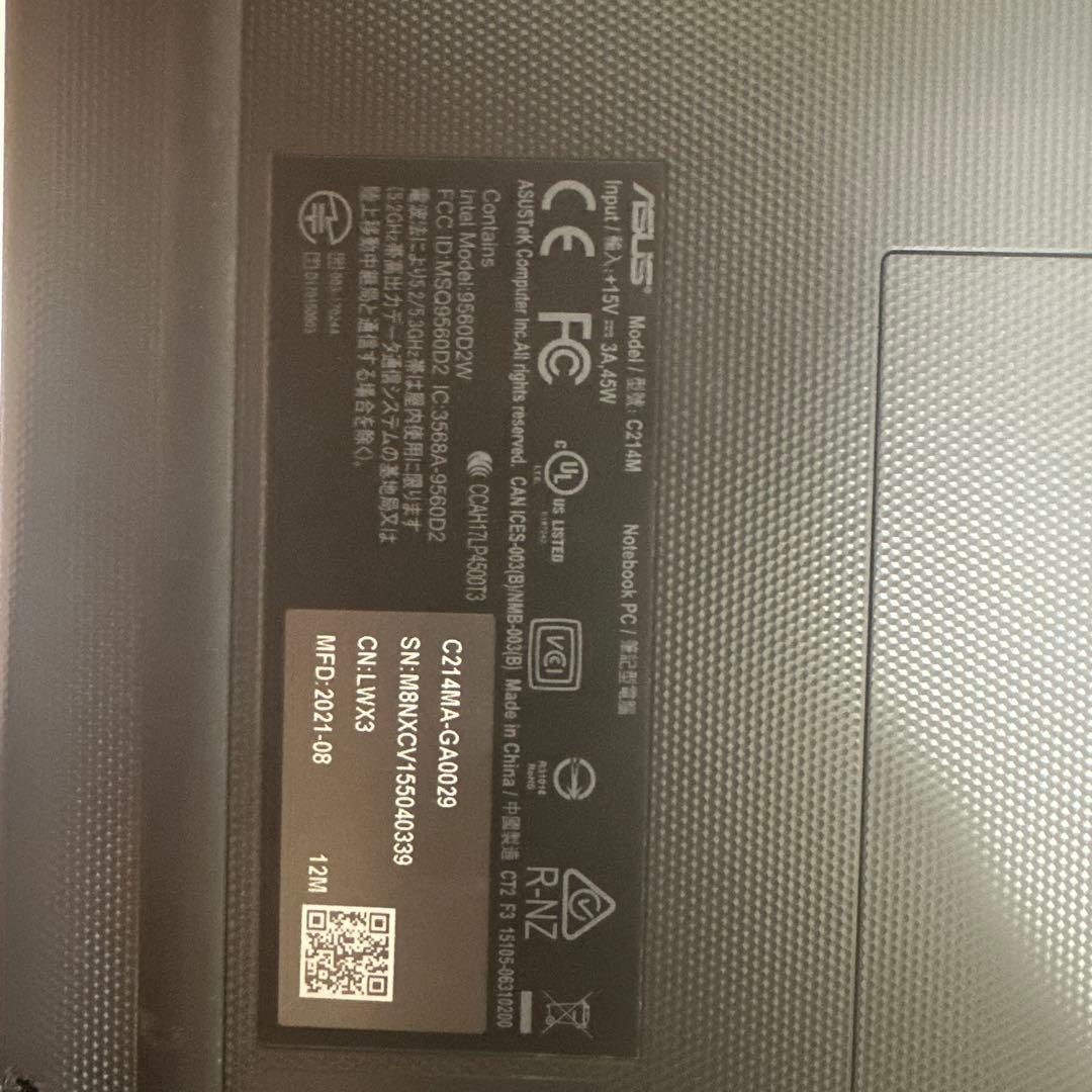 Chromebook本体 ASUS Chromebook C214MA-GJ0029