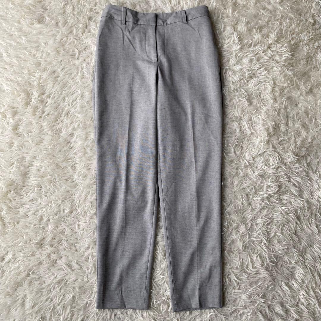 PLST リネン混 ノーカラーパンツスーツ ジャケット スラックス セット S