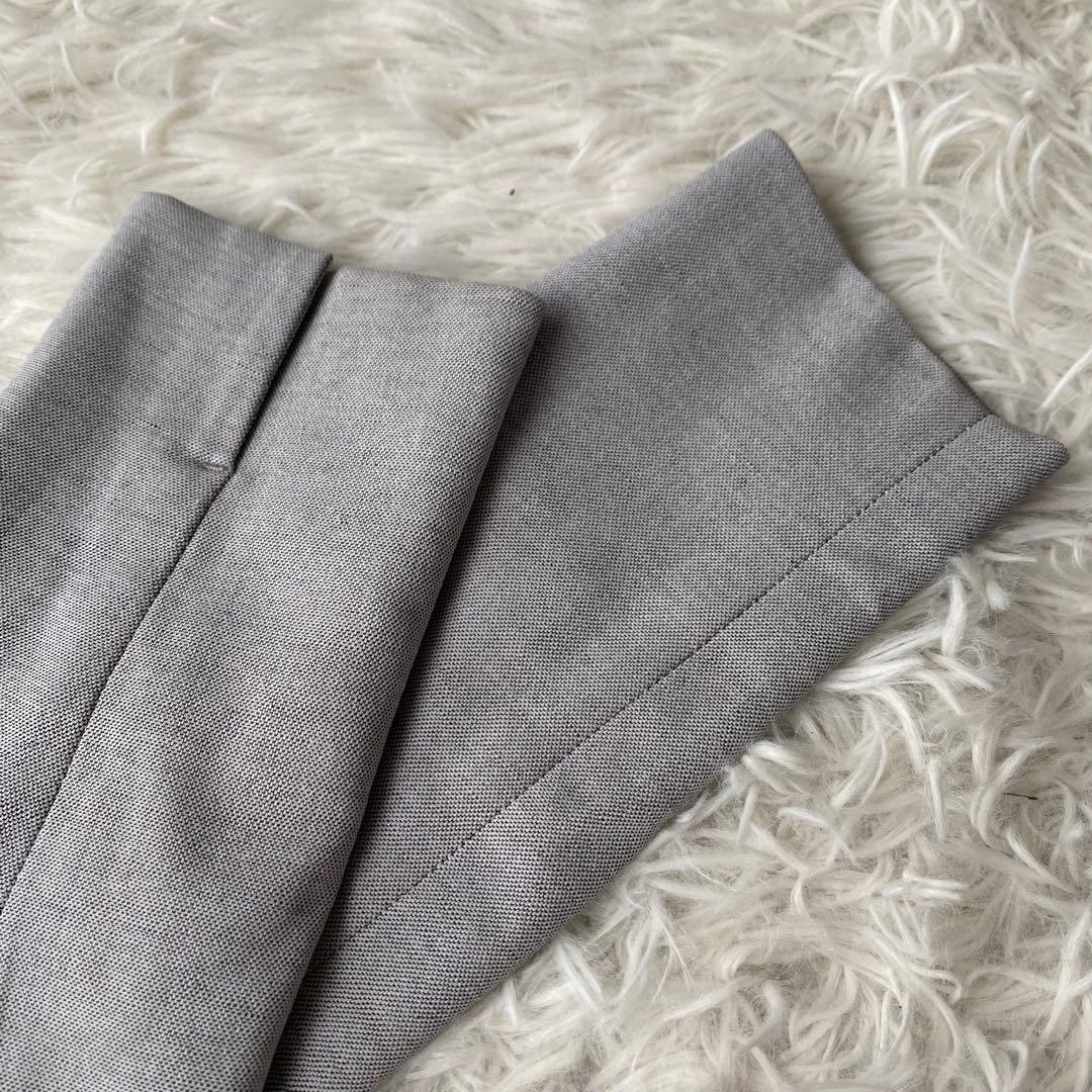 PLST リネン混 ノーカラーパンツスーツ ジャケット スラックス セット S