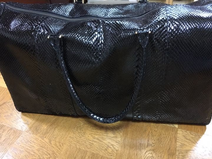 へび皮　オーダーメイド品　ボストンバッグ