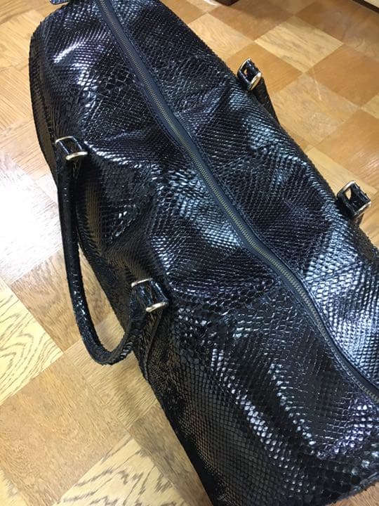 へび皮　オーダーメイド品　ボストンバッグ