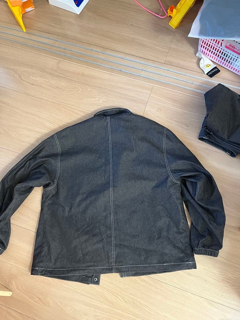 REPUBLIC ブラックデニムジャケットパンツセット　24-25