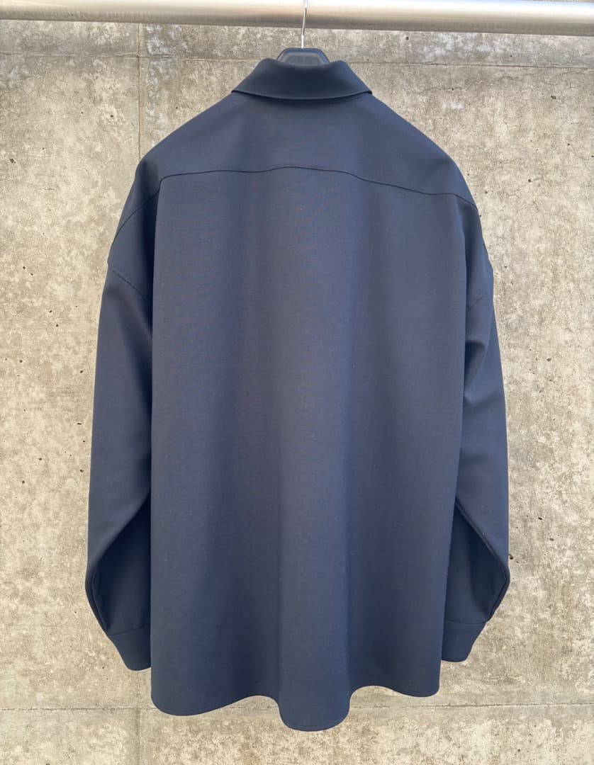 極美品 46 MARNI マルニ トロピカルウールシャツ ネイビー