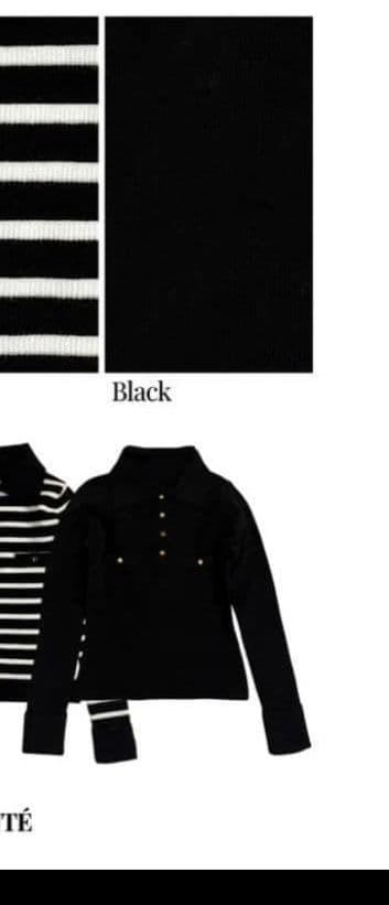 即発DIANTE Big collar gold button rib knit