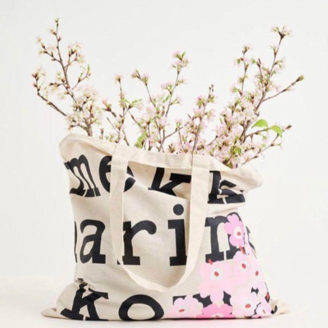 マリメッコ　ノベルティトートバッグ　桜ピンク　ウニッコ