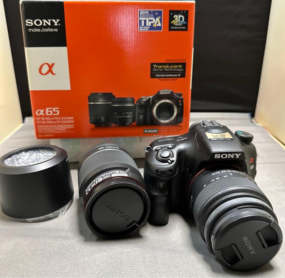 新品SONY SLT-A65VYミラーレス一眼 α65 ダブルズームレンズキット
