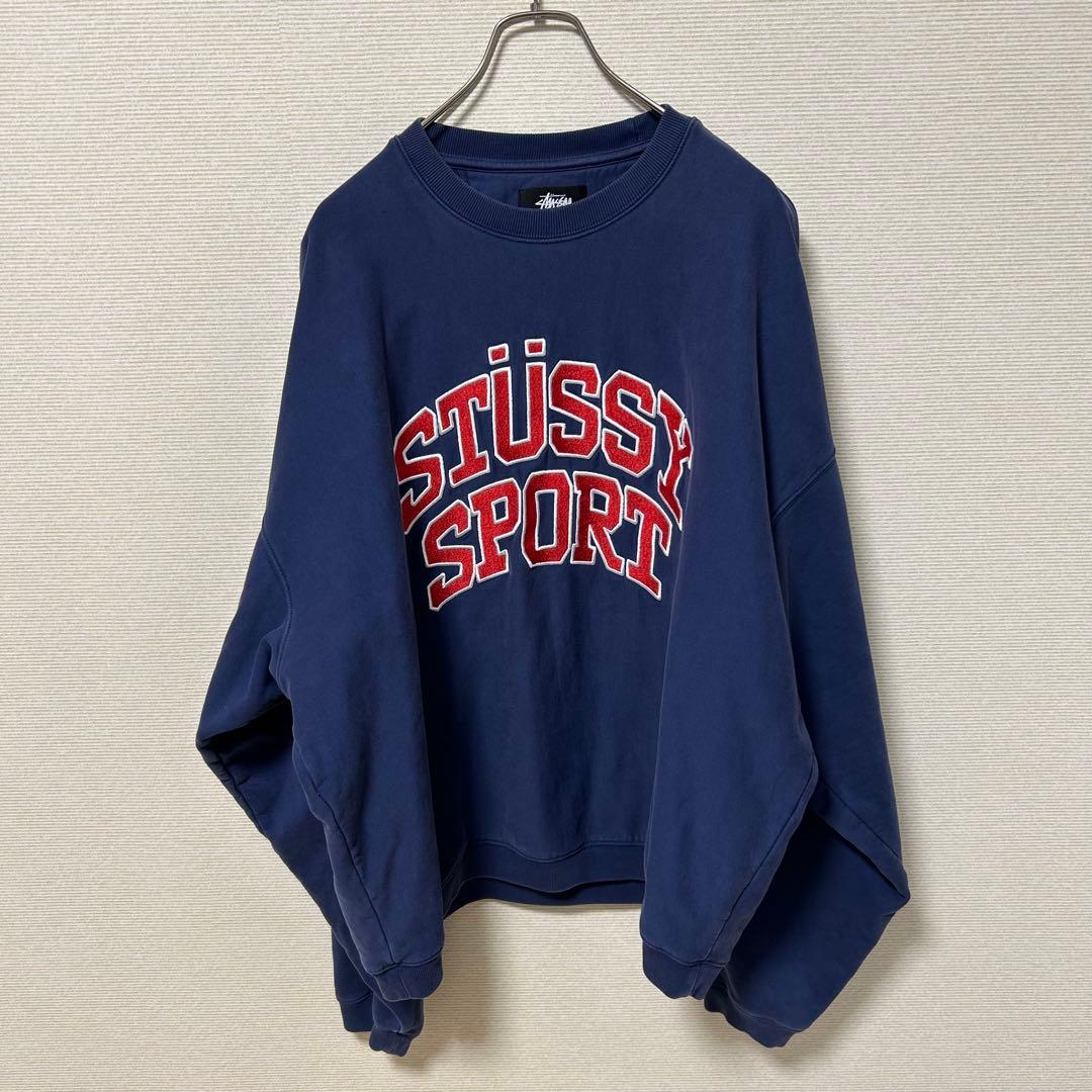 STUSSY SPORT スウェット トレーナー コムドットやまと着用 XL 紺