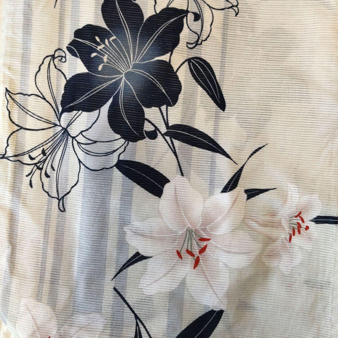 花古今　綿絽浴衣と帯セット　高島屋購入　百合柄