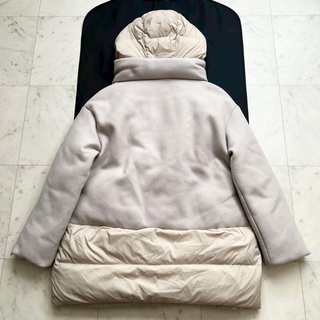 HERNO エコウール Aライン ドッキングダウンジャケット フード 40