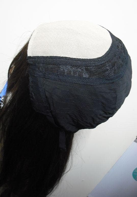 人毛　ウィッグ　人工皮膚付き　ブラウン　スーパーロング　Ｍサイズ