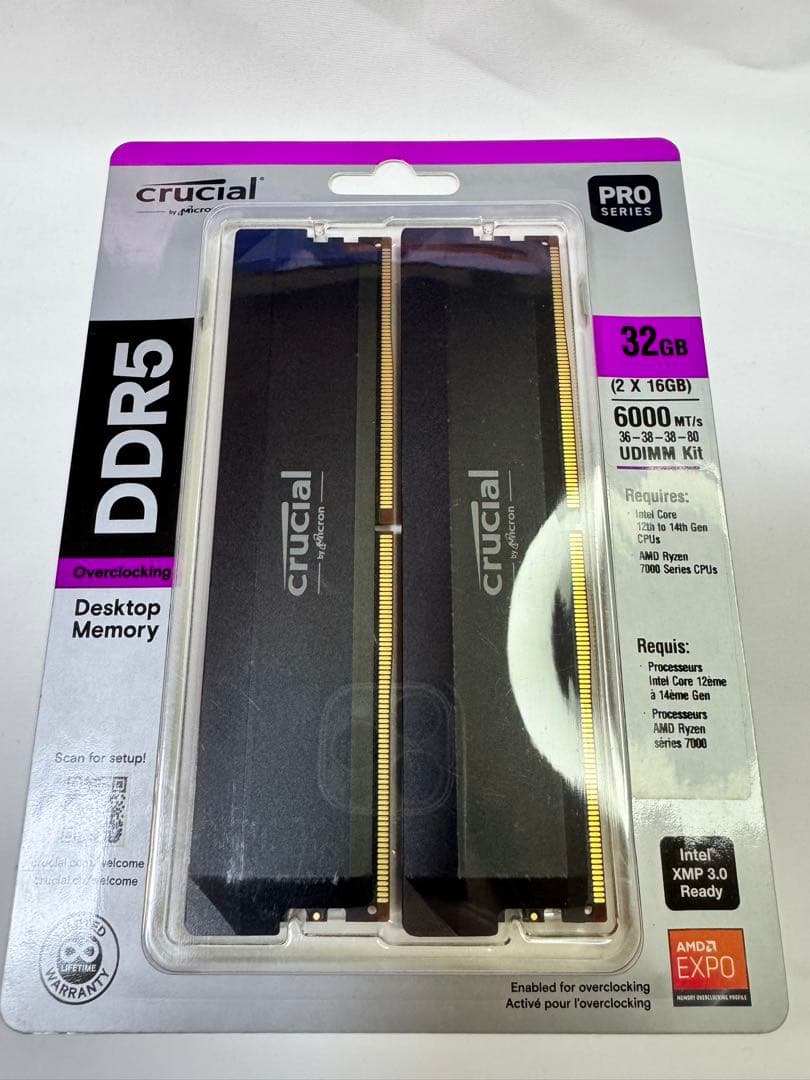 Crucial PRO DDR5-6000 16GB×2 36-38-38-80