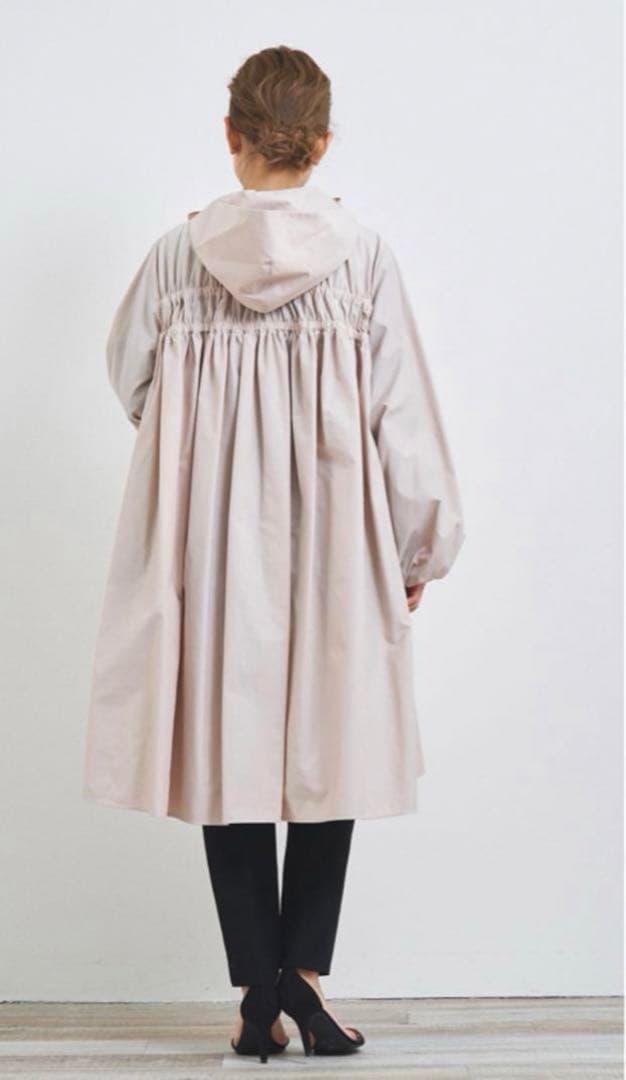yori ビッグリボン　撥水　ロングパーカー　ベージュ　タグ付き　レインコート