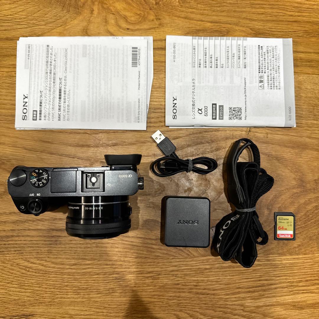【美品】SONY α6000 ミラーレス一眼カメラ ブラック