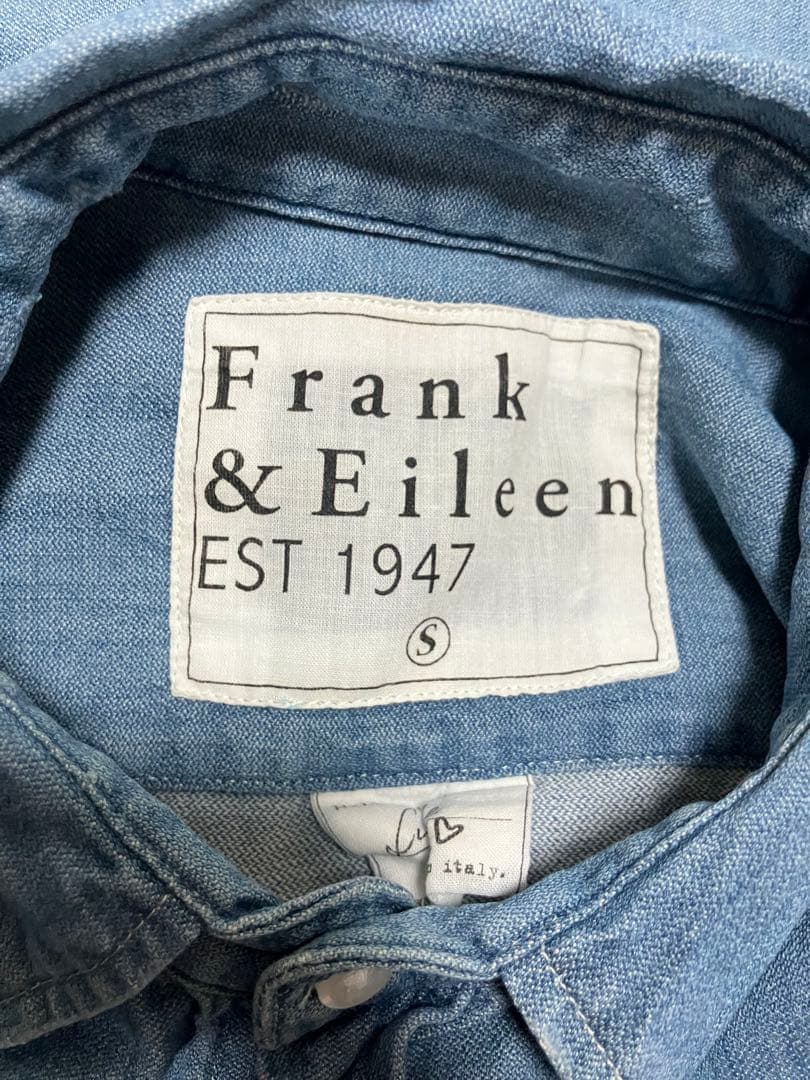 Frank＆Eileenフランクアンドアイリーンのダメージ加工長袖デニムシャツ@