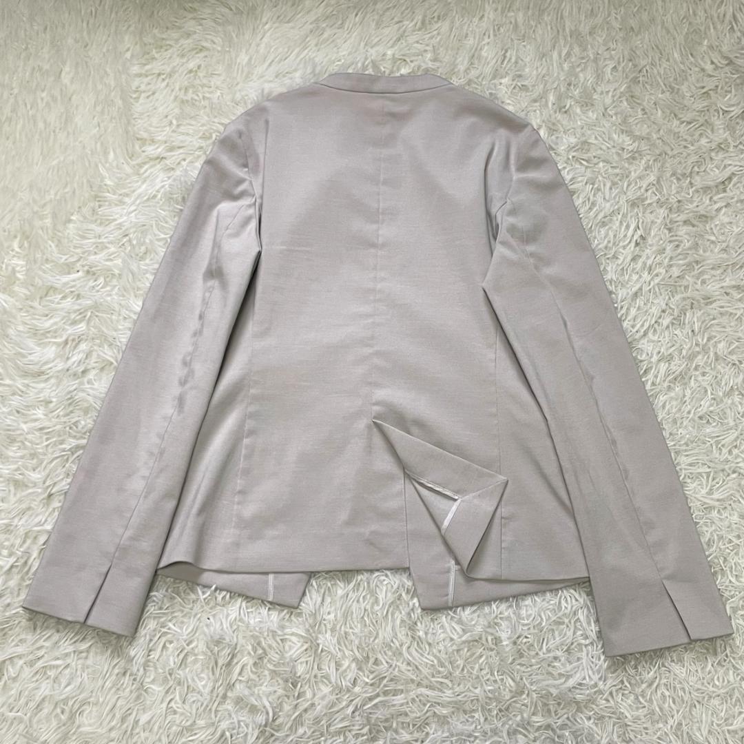 春夏 グリーンレーベル 手洗い可 ノーラペル パンツスーツ セットアップ 38