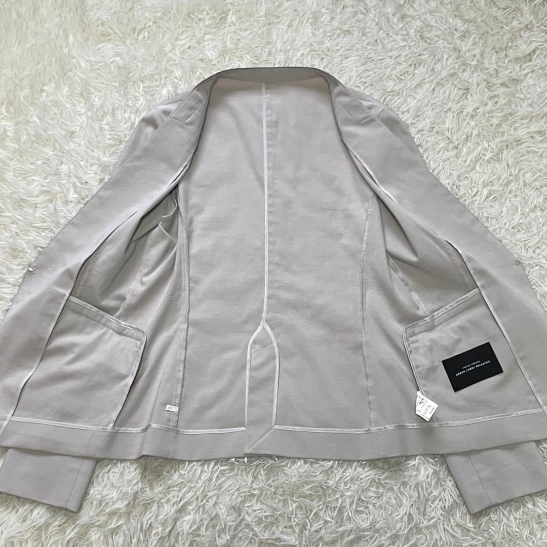 春夏 グリーンレーベル 手洗い可 ノーラペル パンツスーツ セットアップ 38