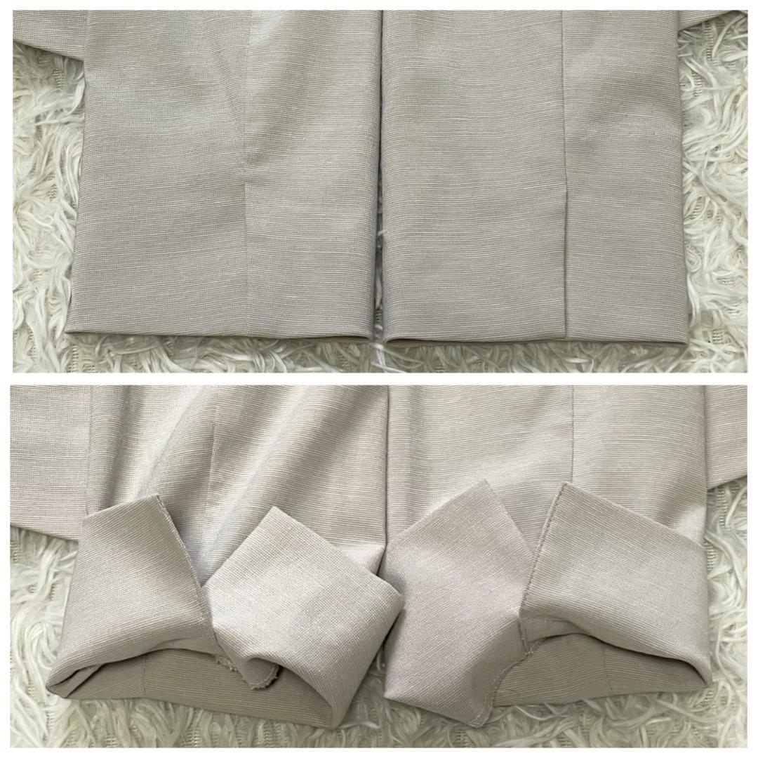 春夏 グリーンレーベル 手洗い可 ノーラペル パンツスーツ セットアップ 38