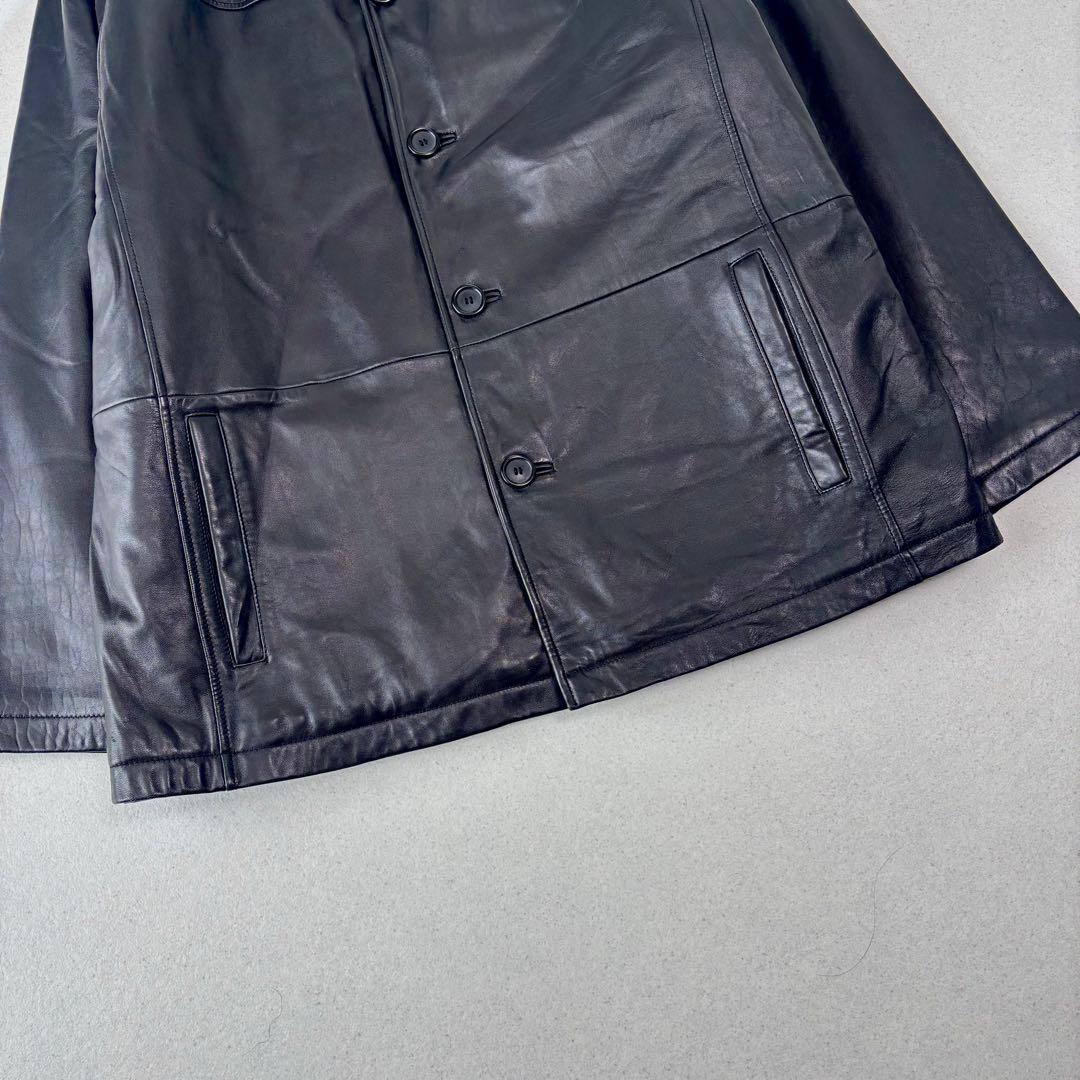 excelled leather car coat black XL 本革