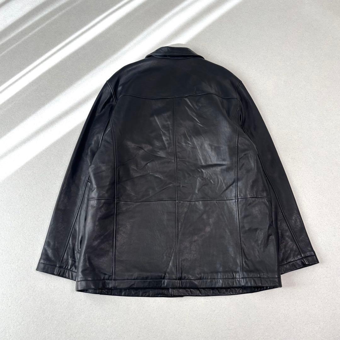 excelled leather car coat black XL 本革