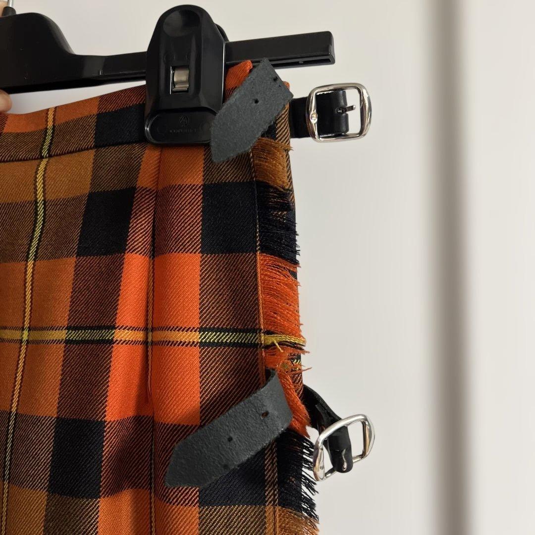 O'NEIL of DUBLIN オレンジ　プリーツ柄スカート【美品】