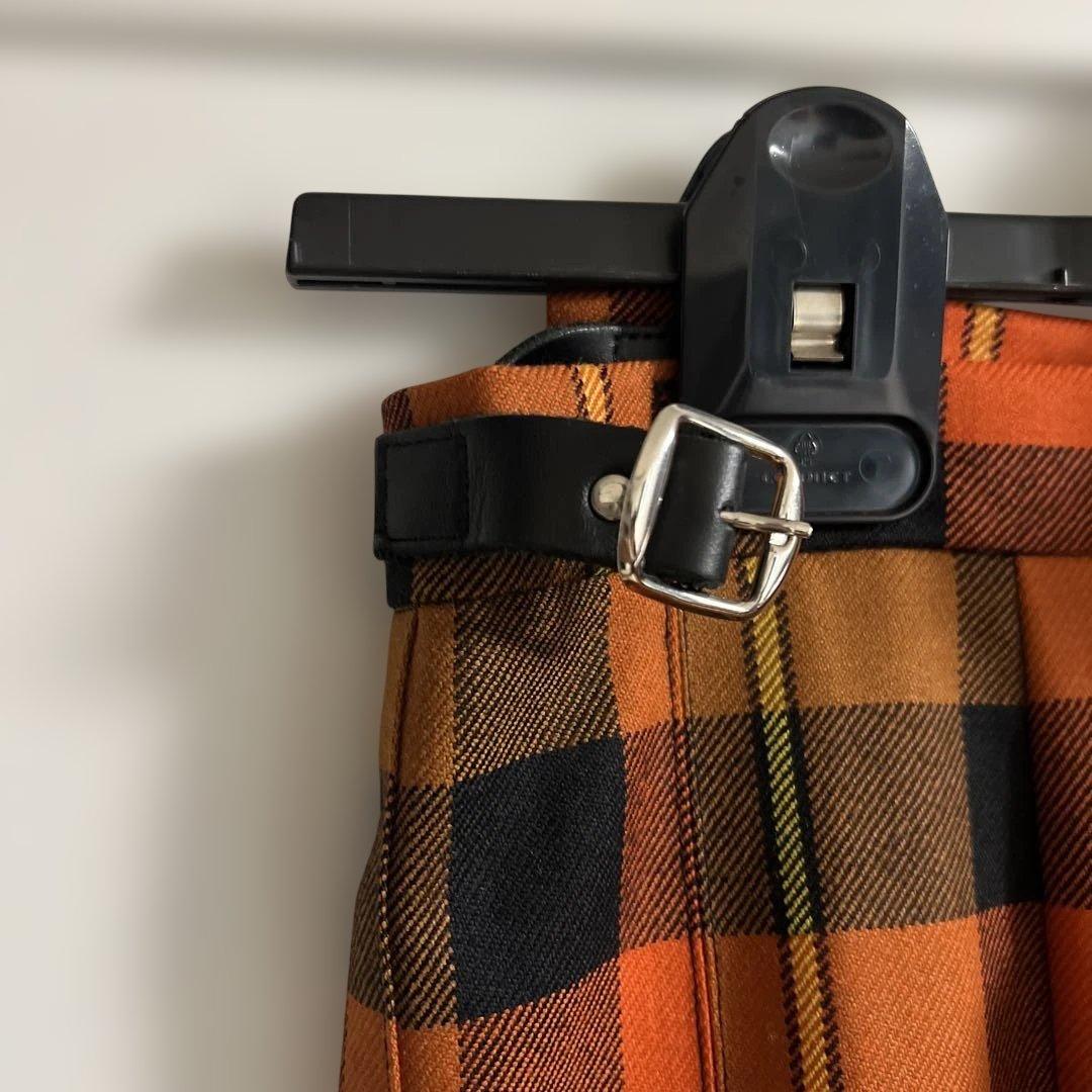 O'NEIL of DUBLIN オレンジ　プリーツ柄スカート【美品】