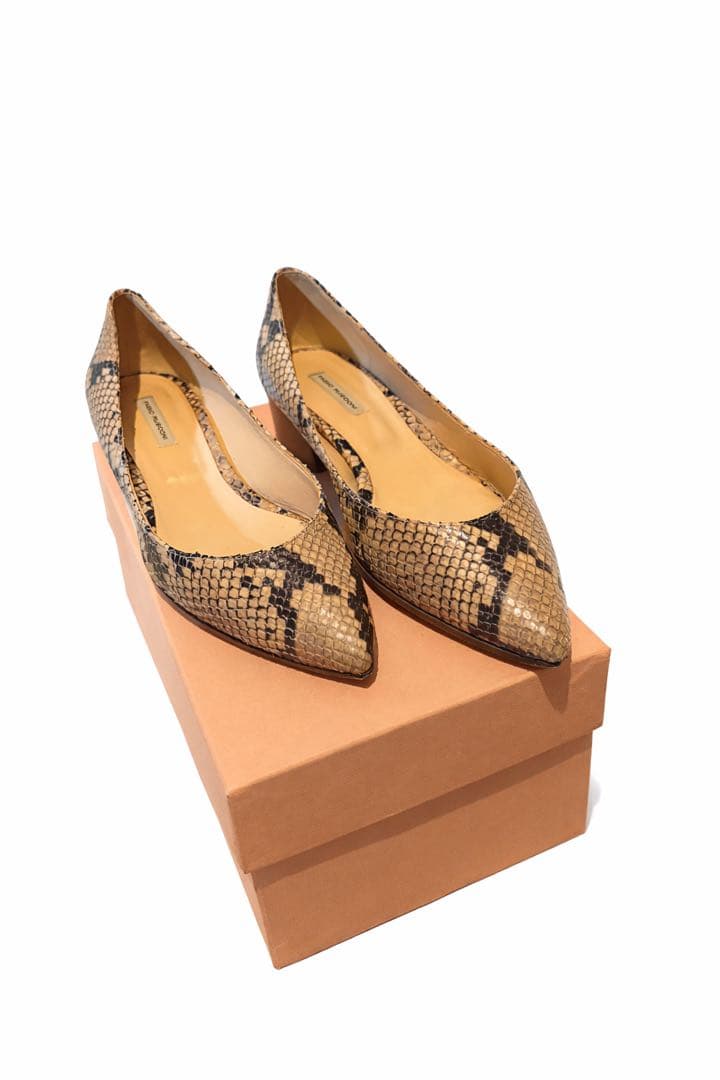 FABIO RUSCONI ファビオルスコーニ パイソン柄パンプス 38 箱
