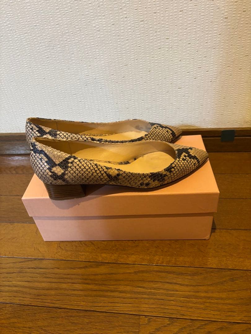 FABIO RUSCONI ファビオルスコーニ パイソン柄パンプス 38 箱