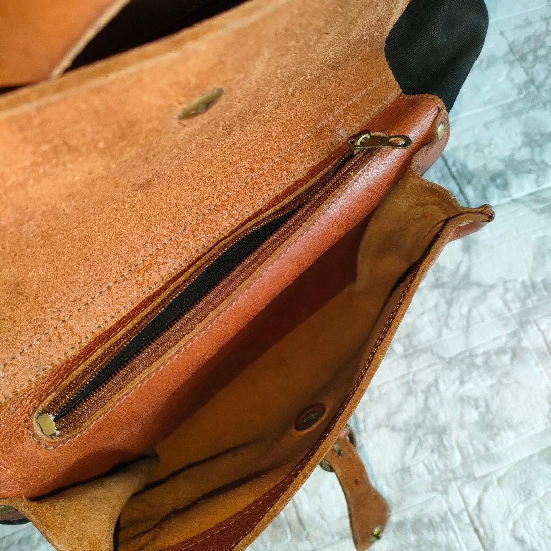 IL BISONTE　キャンバスレザー 3WAY キャンディバッグ　イタリア製