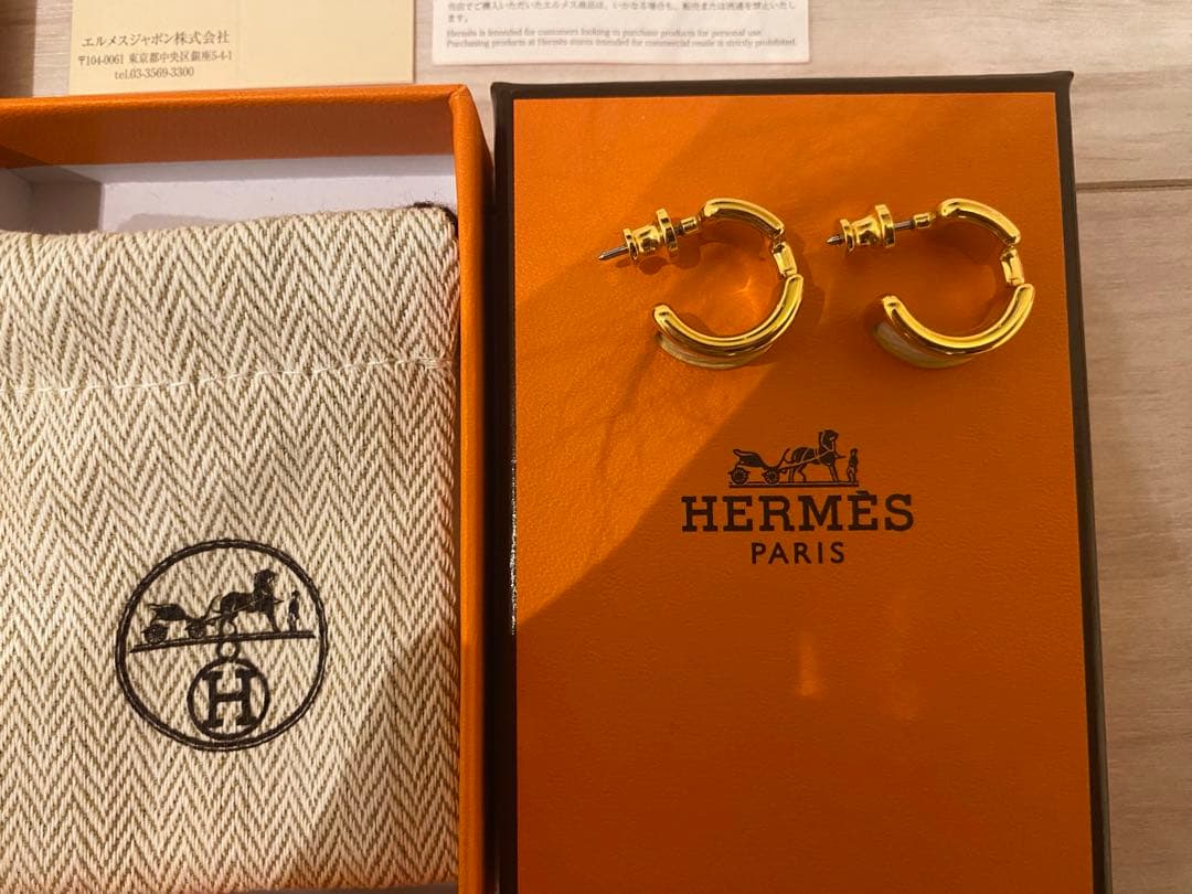【新品】HERMES エルメス オランプ ピアス ゴールド クレ