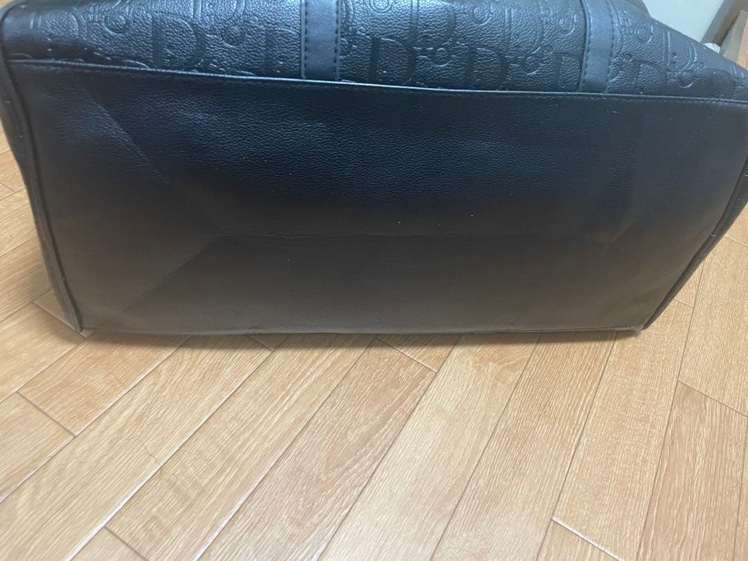 ジ*ア様 ディオール　ボストンバッグ　トロッター　レザー　シルバー金具　ネイビー