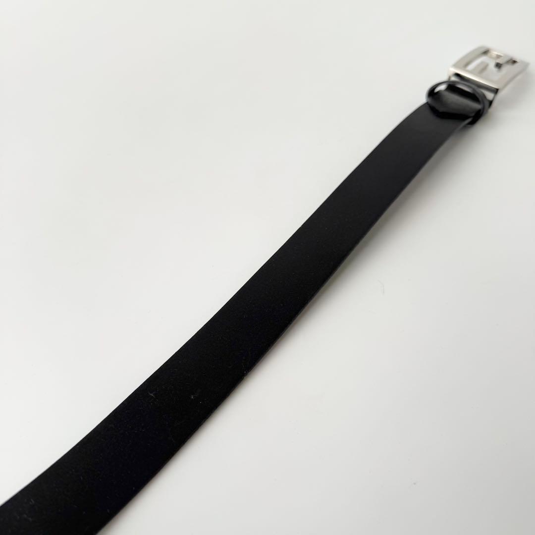 【極美品】フェンディ ベルト ズッカ柄 シルバー金具 レザー ブラック