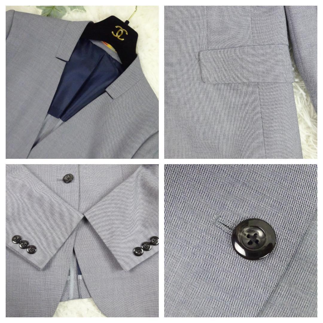 美品　オリヒカ　ノーカラーパンツスーツ　セットアップ　ウォッシャブル　ストレッチ