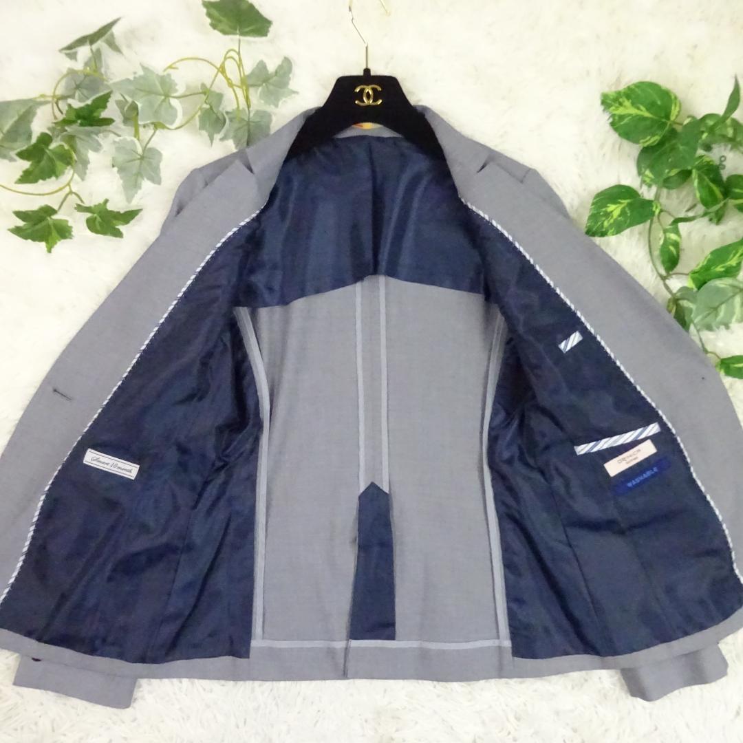 美品　オリヒカ　ノーカラーパンツスーツ　セットアップ　ウォッシャブル　ストレッチ