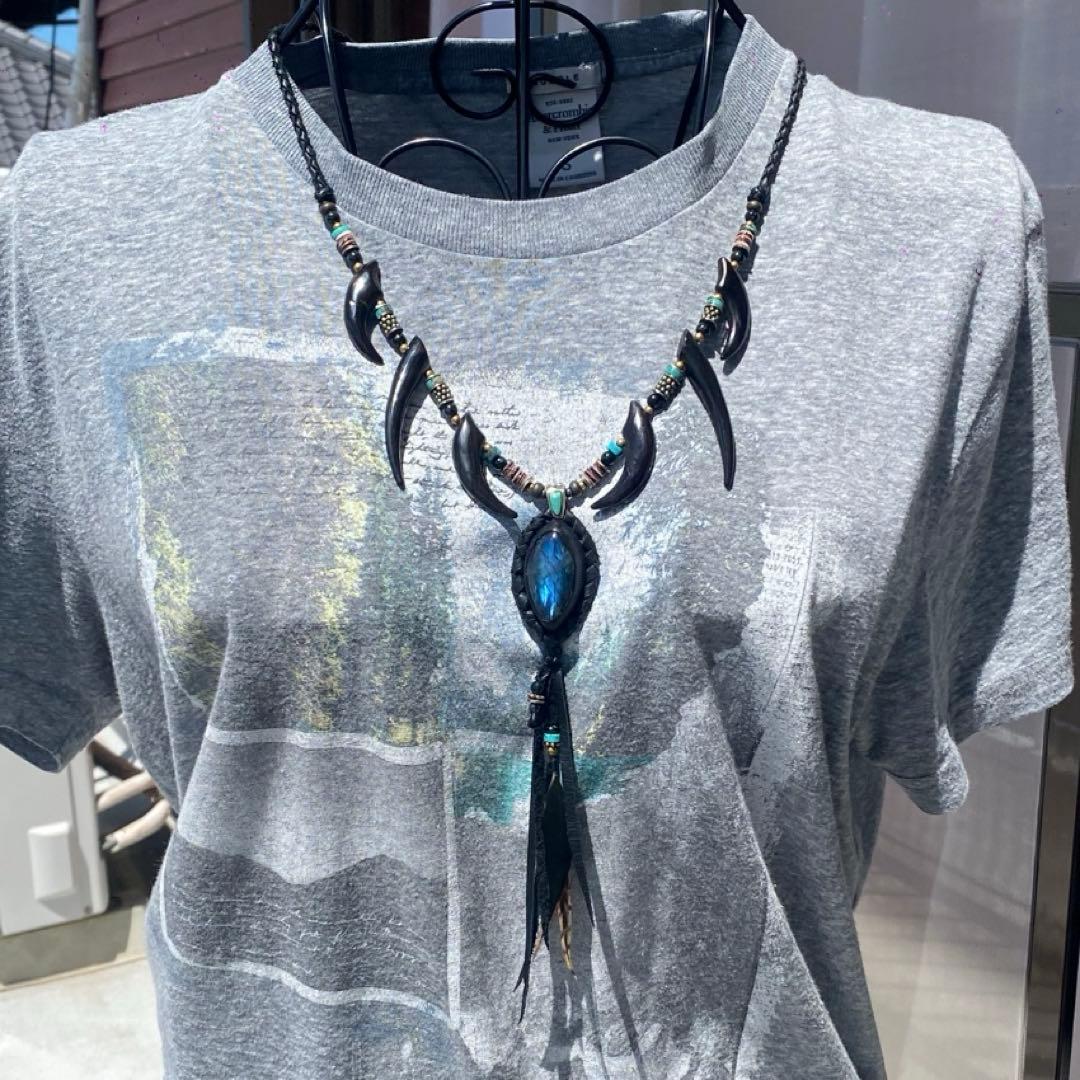 希少14th addiction ストーン フェザー ネックレス archive