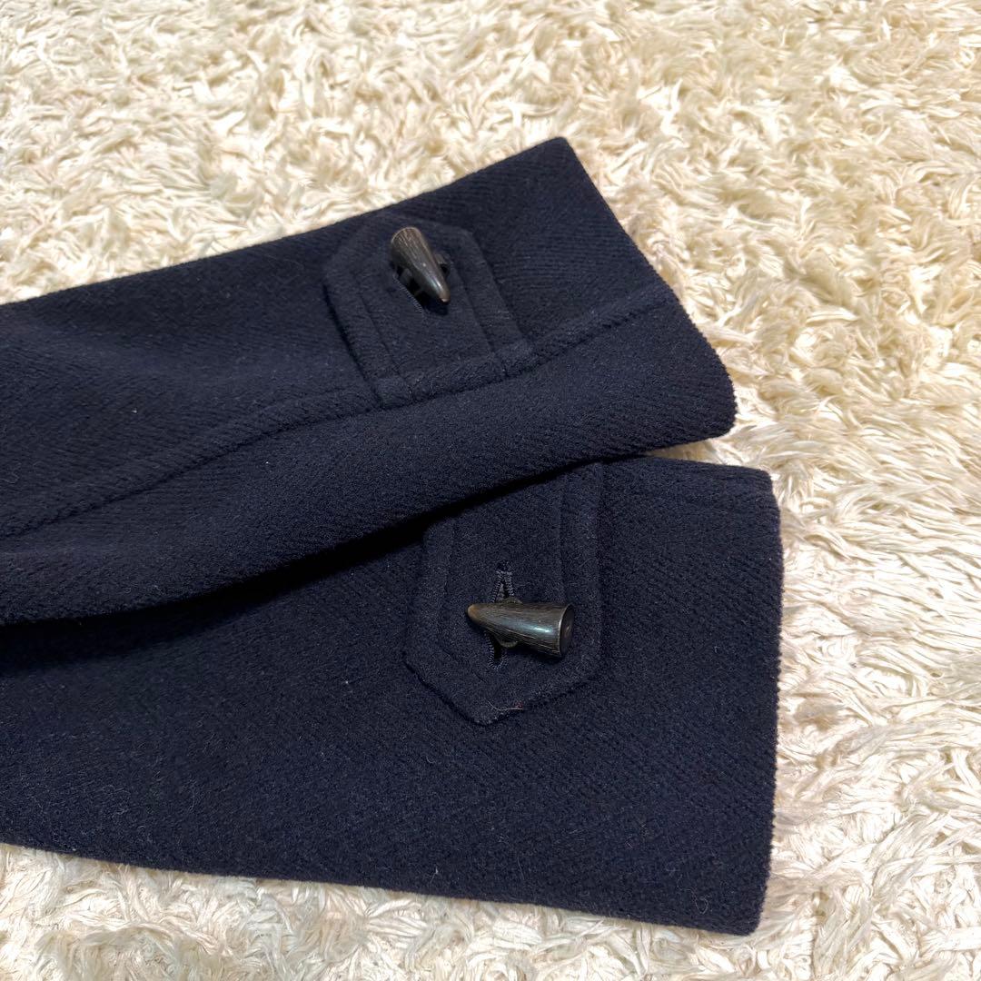 バーバリーロンドン　ダッフルコート ノバチェック　フード付　ネイビー Mサイズ