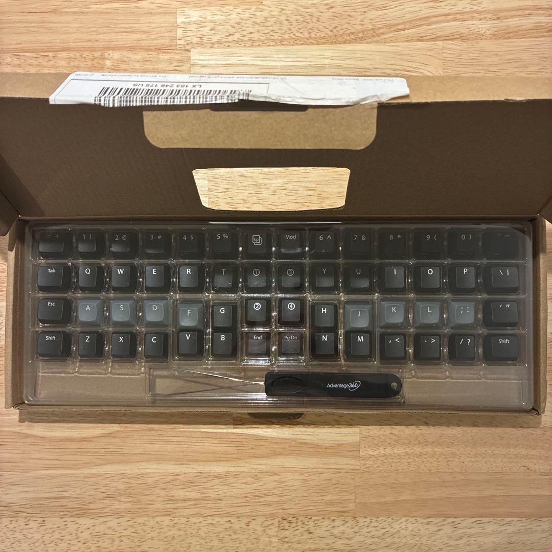 Kinesis Advantage 360 Pro 静音ピンク軸 無刻印セット