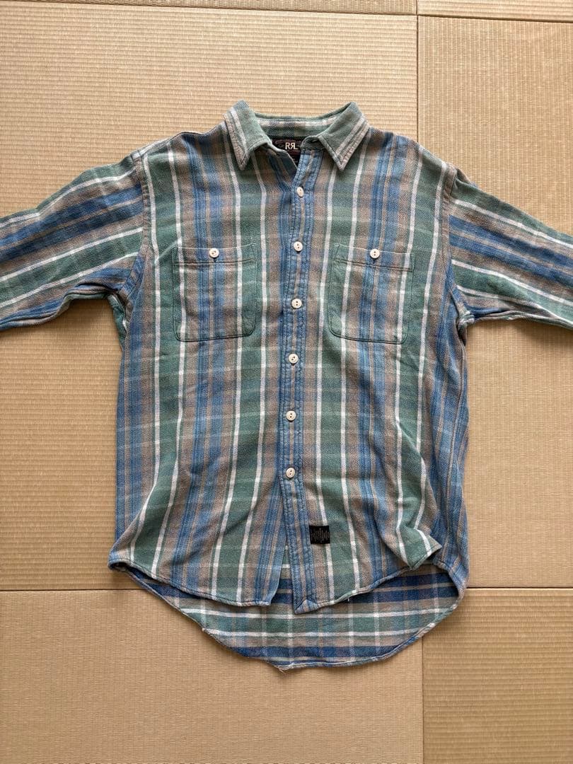 RRL 三つ星タグ 90s チェック柄ネルシャツ Mサイズ