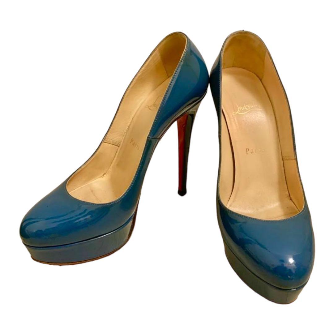 クリスチャンルブタン　青　パンプス　37.5