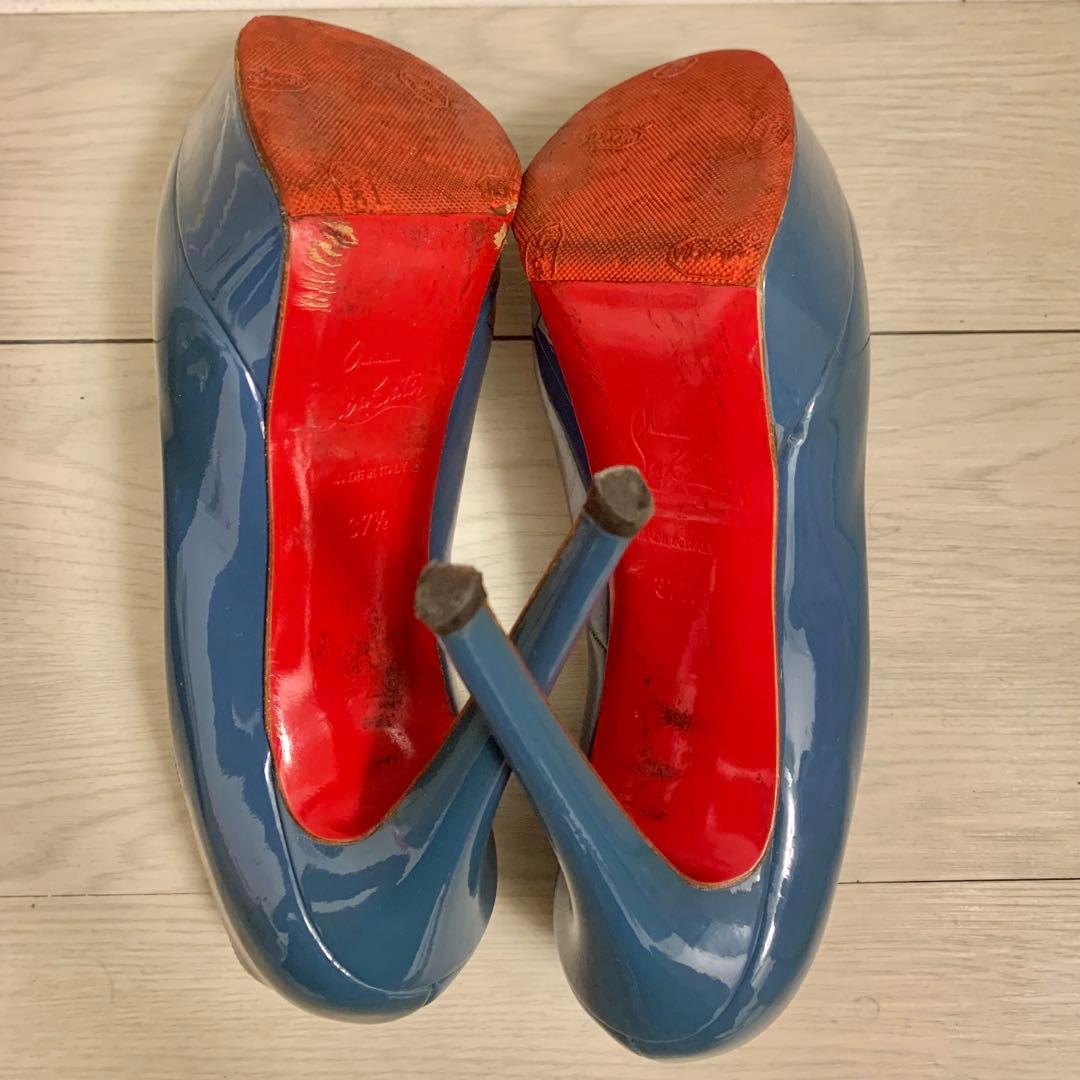 クリスチャンルブタン　青　パンプス　37.5