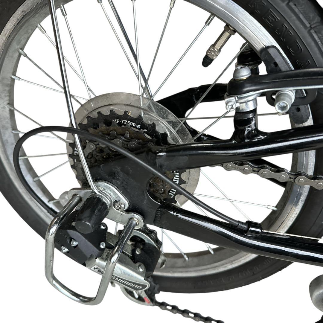 美品キャプテンスタッグ 折りたたみ自転車 アルミ 軽量 16インチ ブラック