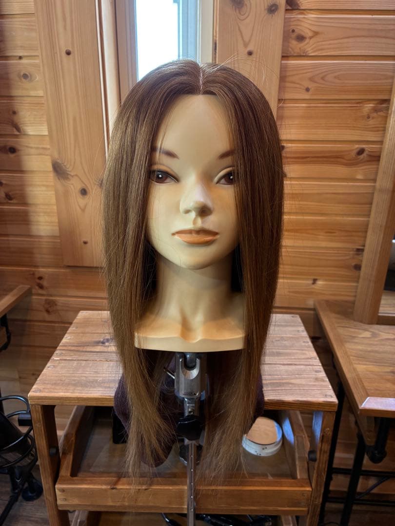ブラウン ストレート セット練習用ロングウィッグ